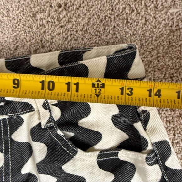 Cider Black and White Zigzag Pattern Denim Pants S - Picture 10 of 12